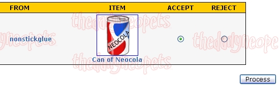 Accepting an item example