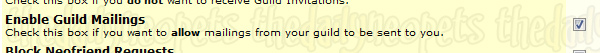 Enable Guild Mailings checkbox