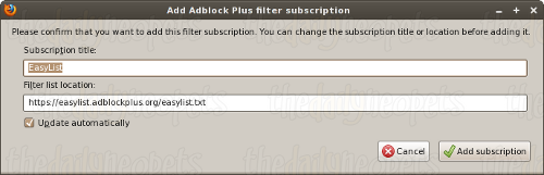 Filter dialog