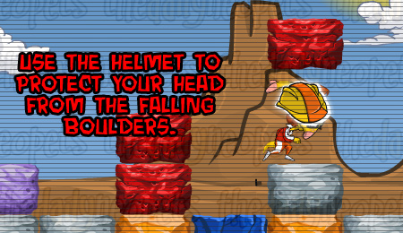 Helmet blocking falling blocks