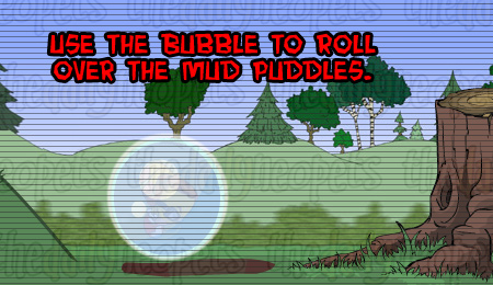 Bubble rolling over mud