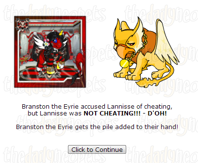 Neopet unsuccessfully accused of cheating screenshot