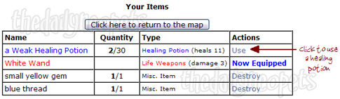 Healing Potions Use