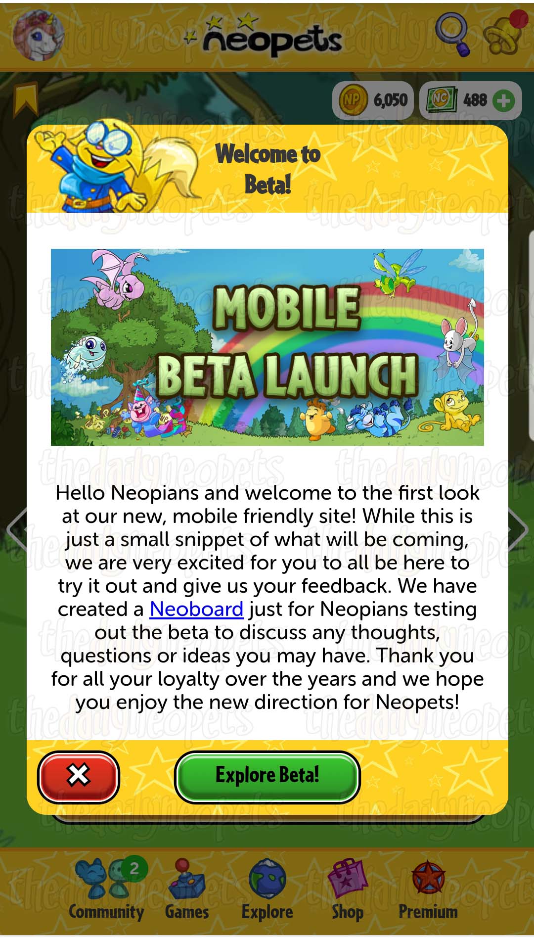 Decided to open the neopets site in my tablet - a better